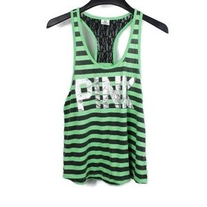 Victoria's Secret Pink Collection Green/Black Tee
